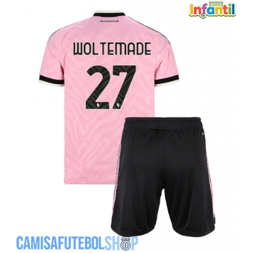 Camisa de time de futebol Juventus Nick Woltemade #27 Replicas 2º Equipamento Infantil 2026-27 Manga Curta (+ Calças curtas)